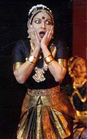 File photo of Mallika Sarabhai staging a dance ballet �Shivashakti Vandanam� at the function �Sharing in Rebuilding of Gujarat� in New Delhi