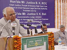 The Chief Justice of Punjab and Haryana High Court, Mr Justice B. K. Roy, at a function in Ambala