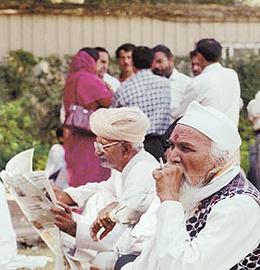 Congress ticket hopefuls waiting for party leaders to decide the candidates for the coming Assembly elections at the AICC office in the Capital on Sunday.