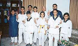 Taekwondo players of Panchkula, who brought laurels to Haryana. 