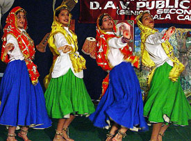 Students of Major R.N. Kapoor DAV Public School at a function in Ambala Cantt