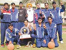 Cagers of Shivalik Public School, Sector 41, who won the Rao Jai Singh Memorial Basketball Meet