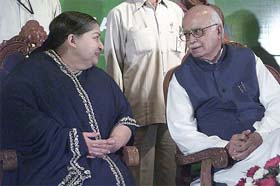 L.K. Advani and Ms J. Jayalalithaa at the inauguration of E-Com in Chennai 