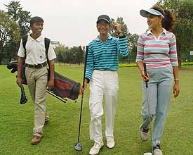 Vaishavi Sinha and Irina Brar smile 