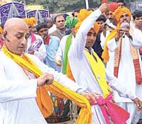 A folk dance at the India International Trade Fair 2003 in the Capital on Saturday.