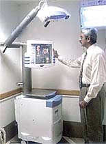 A doctor at work at the Computer Assisted Joint Replacement Centre.