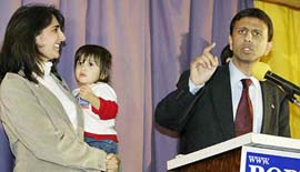 ndian American Republican candidate Piyush 'Bobby' Jindal in Louisiana