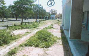 The state of parking space outside various showrooms