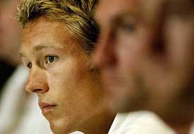 English rugby player Jonny Wilkinson attends a news conference in Sydney