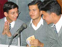Boys from DAV School, Jind, the winners of the CBSE zonal quiz