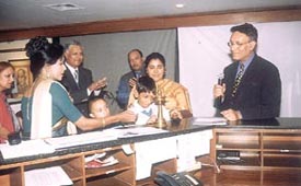 Children of Samadhan at the painting exhibition, Realm of the Immortals