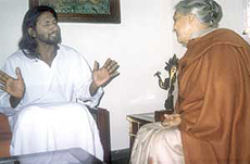 Delhi Chief Minister Sheila Dikshit on Friday took time off from her hectic schedule to meet Acharya Jowell Gopinath, the famous exponent of Surya Yoga.
