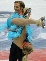 Germany's Kati Winkler and Rene Lohse perform at the Cup of Russia Grand Prix Figure Skating competition in Moscow 