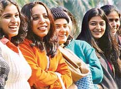 Saying goodbye to traditional blues and greys, girls are donning bright and cheerful garments.