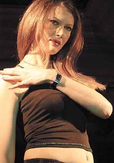 A model at the launch of the Timex-Brett Lee collection of watches in the Capital