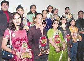 Award winners of Rafi Nite at the Tagore Theatre in Sector 18, Chandigarh