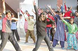 Slum children at Shiamak’s dance class arranged specially for them in Sector 26