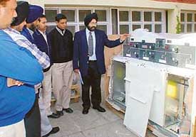 The power distribution system displayed at an exhibition at the Institute of Engineers in Sector 19, Chandigarh