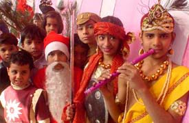 Students of Lal Bhadur Shastri Public School present a cultural programme at their annual function