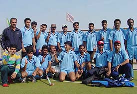 The players of Madhya Pradesh who won the 17th All-India Postal Hockey Tournament 