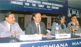 A meeting of the Ludhiana Management Association in progress at Ludhiana 
