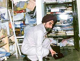 Mr P.P. Wadhwa, whose house in Sector 40 was burgled, rearranges things