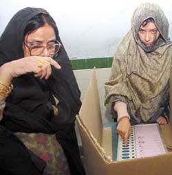 A young girl exercises her franchise