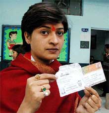 Congress candidate for the Motinagar Assembly constituency Alka Lamba alleges violation of the election rule