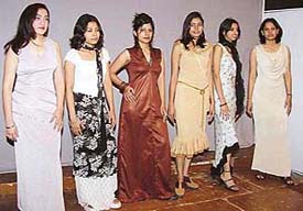 Students of the Northern India Institute of Fashion Technology display their creations at a fashion show organised on the institute campus in Phase VII, Industrial Area, Mohali