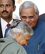 Prime Minister Atal Bihari Vajpayee with Delhi Chief Minister Sheila Dikshit