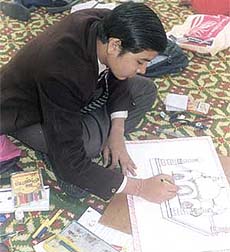 Shankar�s on-the-spot painting competition, organised in collaboration with Pragyan School