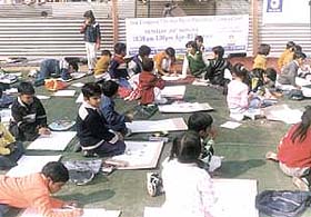 Shankar�s on-the-spot painting competition, organised in collaboration with Pragyan School