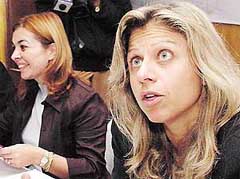 Ms Marina Alexandrou, Director of Admissions, and Ms Youth Makriyiannis during a seminar