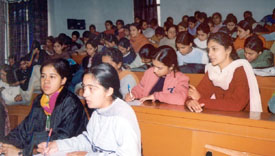Students attend a workshop at Home Science College, PAU