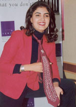 Irina Brar, a top golfer of India, wears the Rs 1-crore tie on display