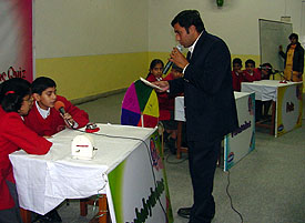 Students of BCM Arya Model Senior Secondary School take part in a quiz contest 