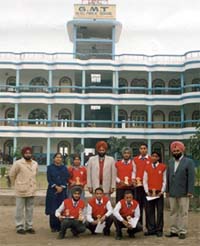 Athletes of GMT Senior Secondary School, Ludhiana, after being honoured by the school management for their outstanding performance
