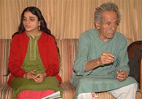 Legendary theatre director and playwright Habib Tanveer talks about his concerns along with daughter, Nagin, during his visit to Amritsar