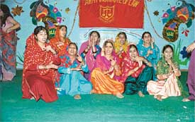 Students of the Army Institute of Law perform at a function in Mohali