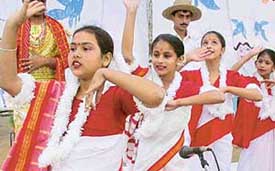 Students of Tender Heart School, Sector 33, present a dance to celebrate the "Spirit of Creativity"