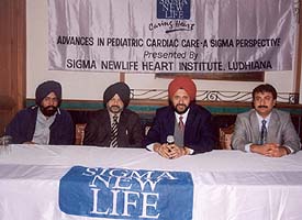 Dr Baldeep Singh, Vice-President, IPA, Dr S.S. Bedi, President Pediatrics Association, Dr H.S. Bedi, Chairman, Cardiac Services, Sigma New Life Heart Institute, and Mr Brijinder, GM Corporate