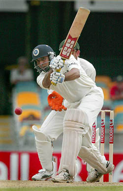 India�s VVS Laxman bats during the second innings of the first Test