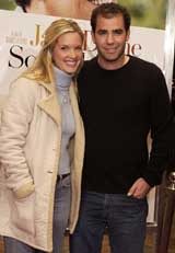 Pete Sampras arrives with his wife Bridget at the Los Angeles premiere of Something's Gotta Give