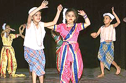 Children of Saupin�s School, Mohali, present annual cultural programme at Tagore Theatre in Chandigarh on Wednesday. 