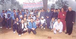 The Indian hockey team at a reception hosted by Thakurdwara Trust.