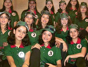 Participants of �Face of the Year 2003�, a four-day beauty pageant to be organised by Ayur Herbals, at a hotel in Zirakpur on Monday.  