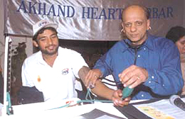Ajay Jadeja and Dr. K.K. Aggarwal at a press conference, where they unveiled the Akhand Heart Darbar in the Capital on Tuesday.