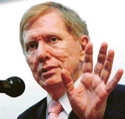 Justice Michael Kirby from Australia speaks at a seminar on HIV/AIDS: the law and ethics�� at the PGI in Chandigarh on Thursday. 