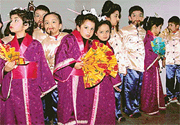 With love from Japan: Students of Tender Heart School participate in a cultural evening at Tagore Theatre, Sector 18, Chandigarh, on Thursday.