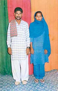 A file photo of Major Singh and his wife, Amro, who is allegedly being held captive by a landlord of Sangha village